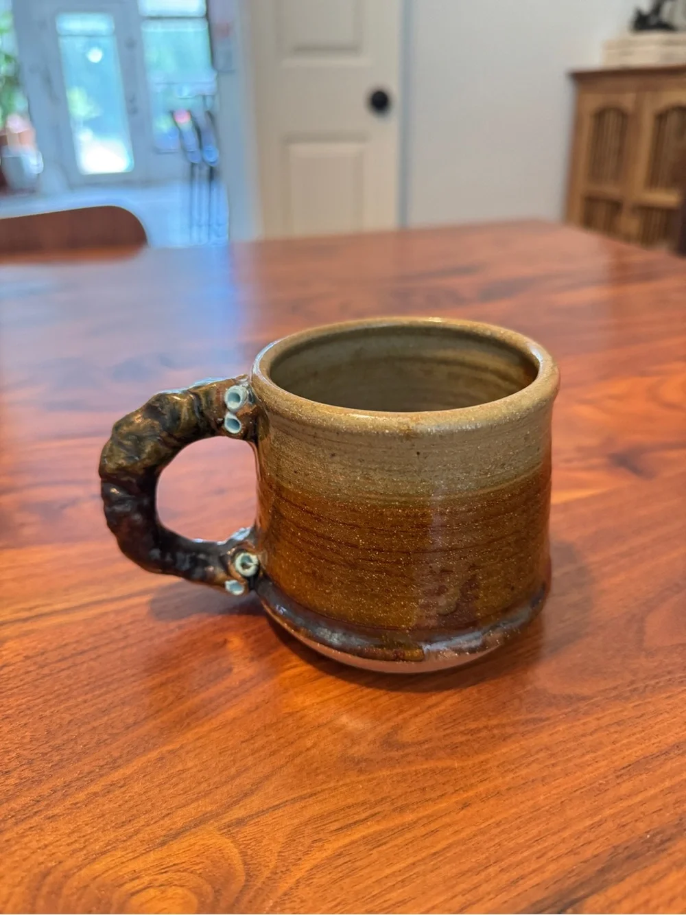 Signed Art Pottery Dinosaur Coffee Tea Mug Hidden Surprise